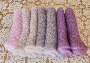 Delicate Mohair-silk Wrap & Bonnet Set