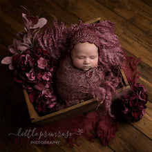 Load image into Gallery viewer, Newborn Cotton Bonnet, GIRL design