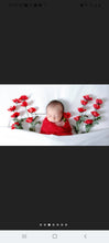 Load image into Gallery viewer, Red Feather Wrap and Bonnet Set